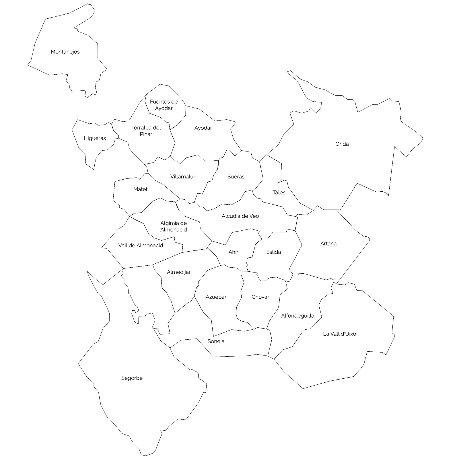 Mapa Sierra de Espadan